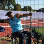 Justin Phongsavanh throws a javelin at the U.S. High Performance Center during the Paralympic Games.