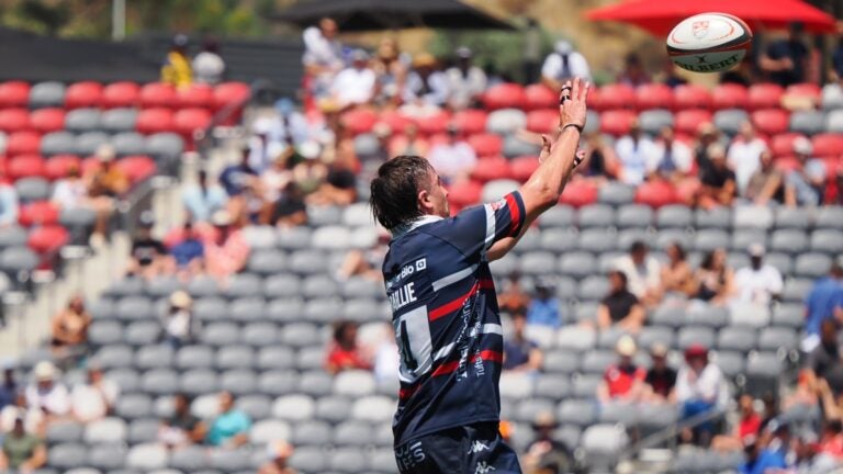 Kyle Baillie snags a line-out for the New England Free Jacks in their MLR championship final victory over Seattle.