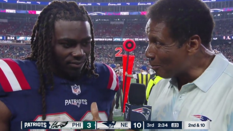 Rhamondre Stevenson had an awkward interview with Steve Burton on Thursday.