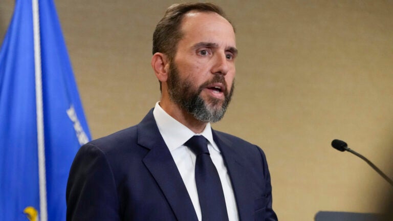 Special counsel Jack Smith speaks in Washington.