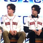 SPRINGFIELD 01/20/24 Red Sox prospects (from left) Kyle Teel, Roman Anthony, Marcelo Mayer and Nick Yorke meet the fans during the Red Sox Winter Weekend at MassMutual Center in Springfield.