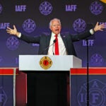 Tim Walz delivered remarks at the International Association of Fire Fighters (IAFF) Convention at the Boston Convention and Exhibition Center.