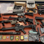 Authorities say law enforcement seized a “large quantity” of suspected fentanyl, cocaine, methamphetamine, MDMA, morphine codeine, mushrooms, firearms, and firearm accessories from a Fall River man who was arrested Wednesday and charged with selling drugs and machine guns on the Telegram app.