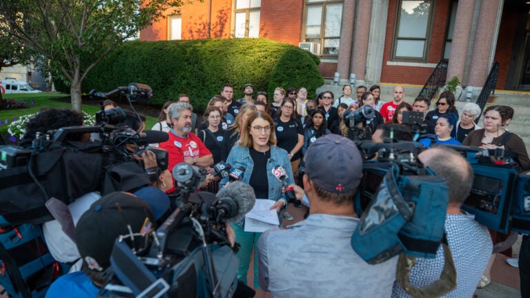 RTA Co-President Jane Chapin speaks with the press before a City Council meeting on Monday, Sept. 9.