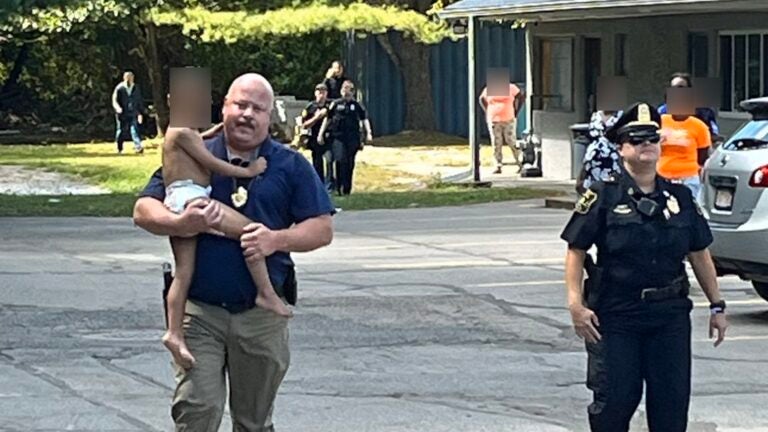 A 3-year-old child unlocked his front door and ran into the woods in Ayer on Monday.