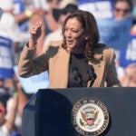 Democratic presidential nominee Vice President Kamala Harris speaks during a campaign stop at the Throwback Brewery, in North Hampton, N.H., Wednesday, Sept. 4, 2024.