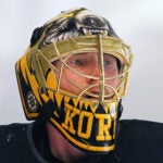 The Bruins training camp continued on Thursday at Warrior Ice Arena. Goalie Joonas Korpisalo skates to the net.