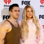 Chris Olsen and Meghan Trainor attend the 2024 iHeartRadio Music Awards at Dolby Theatre on April 01, 2024 in Hollywood, California.