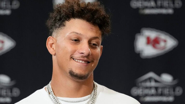 Patrick Mahomes was all smiles during his post-game press conference against the Ravens.