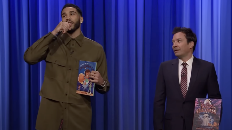 Jayson Tatum and Jimmy Fallon took part in a rap battle.