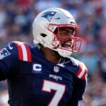 New England Patriots quarterback Jacoby Brissett in the second half of an NFL football game, Sunday, Sept. 15, 2024, in Foxborough, Mass.