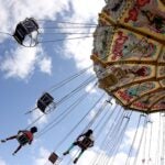 People took flight on an amusement ride at the Big E.