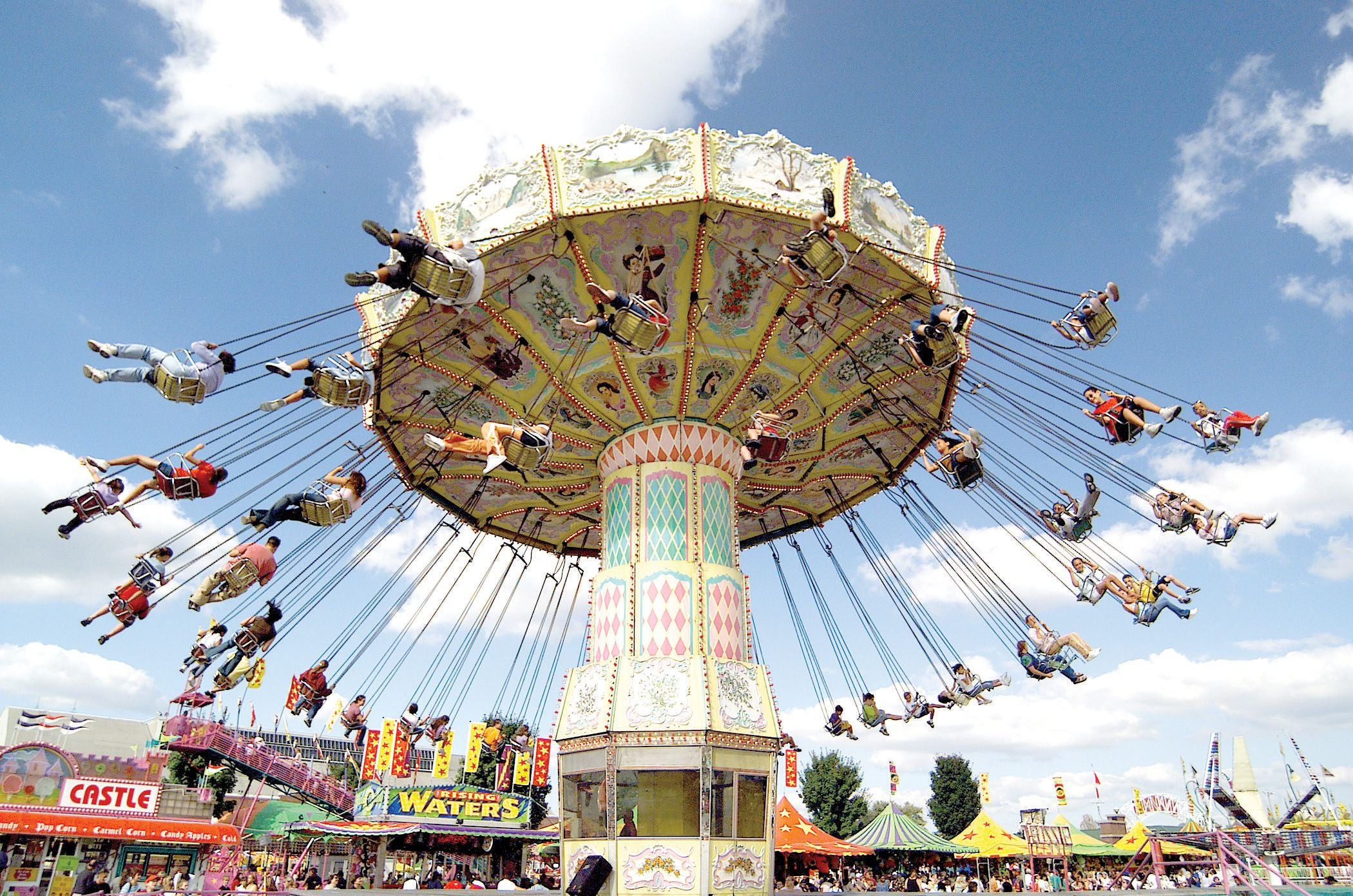 A carnival ride on the Midway at the Big E.