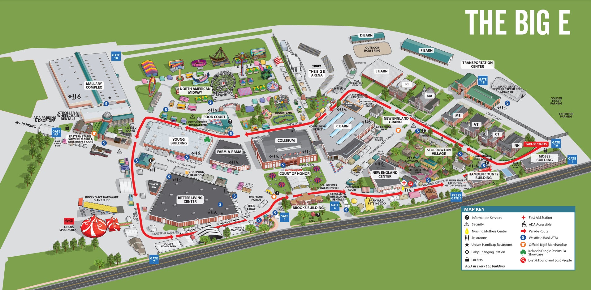 The Big E 2024: Site map of the festival site.