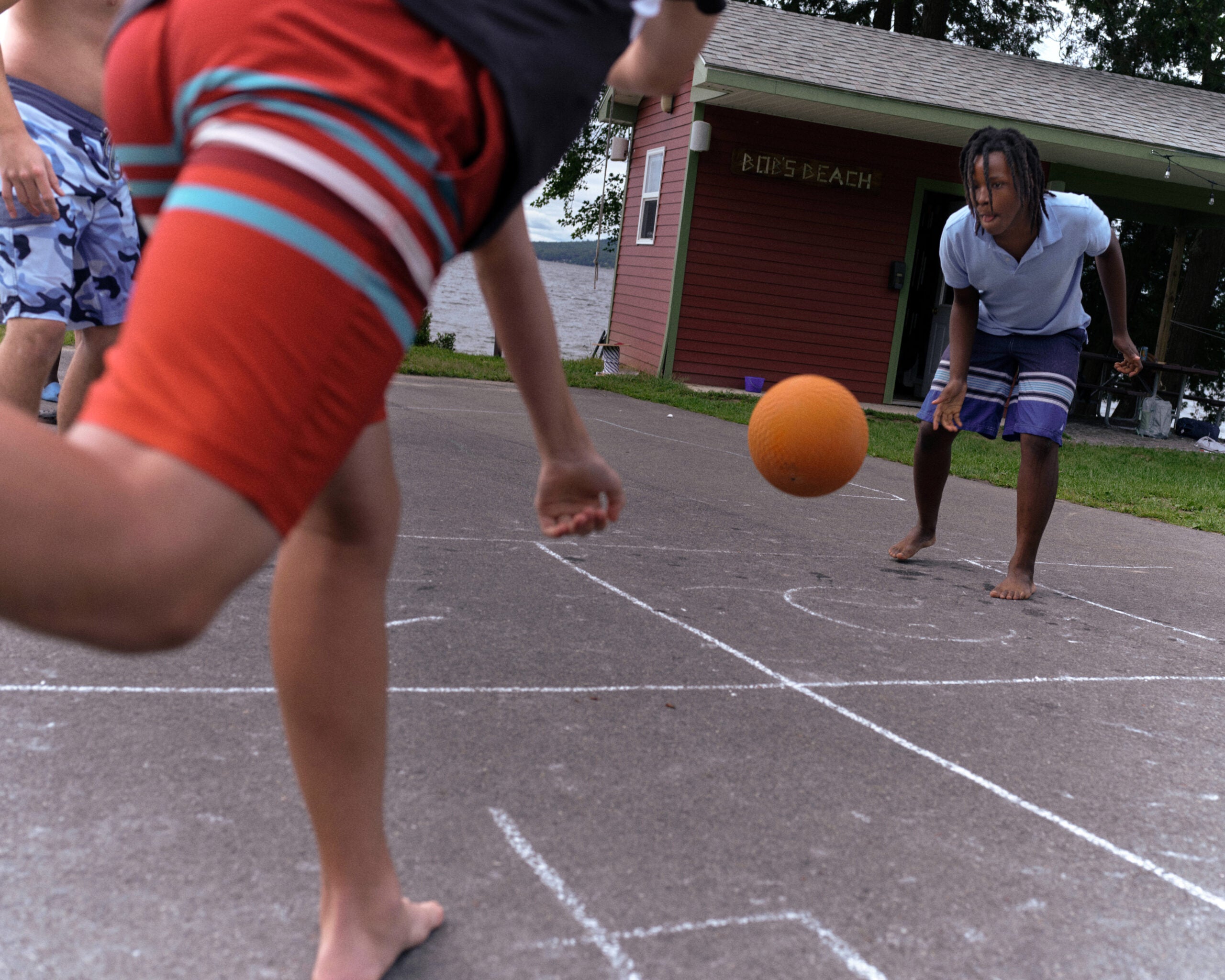 Children play at Pine Creek Camp's Dirigo Experience. 