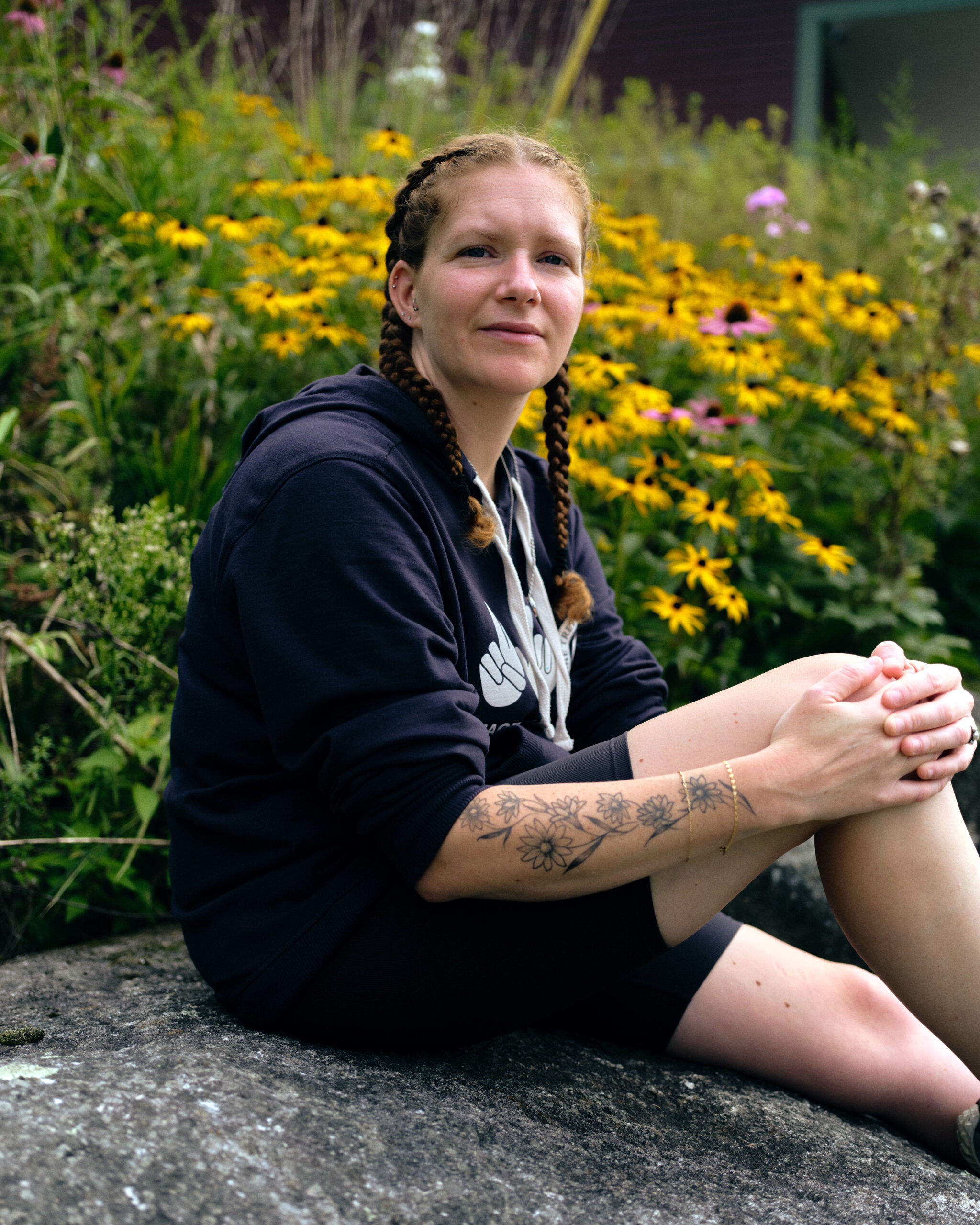 Liz Seal, a counselor, during Pine Creek Camp's Dirigo Experience. 