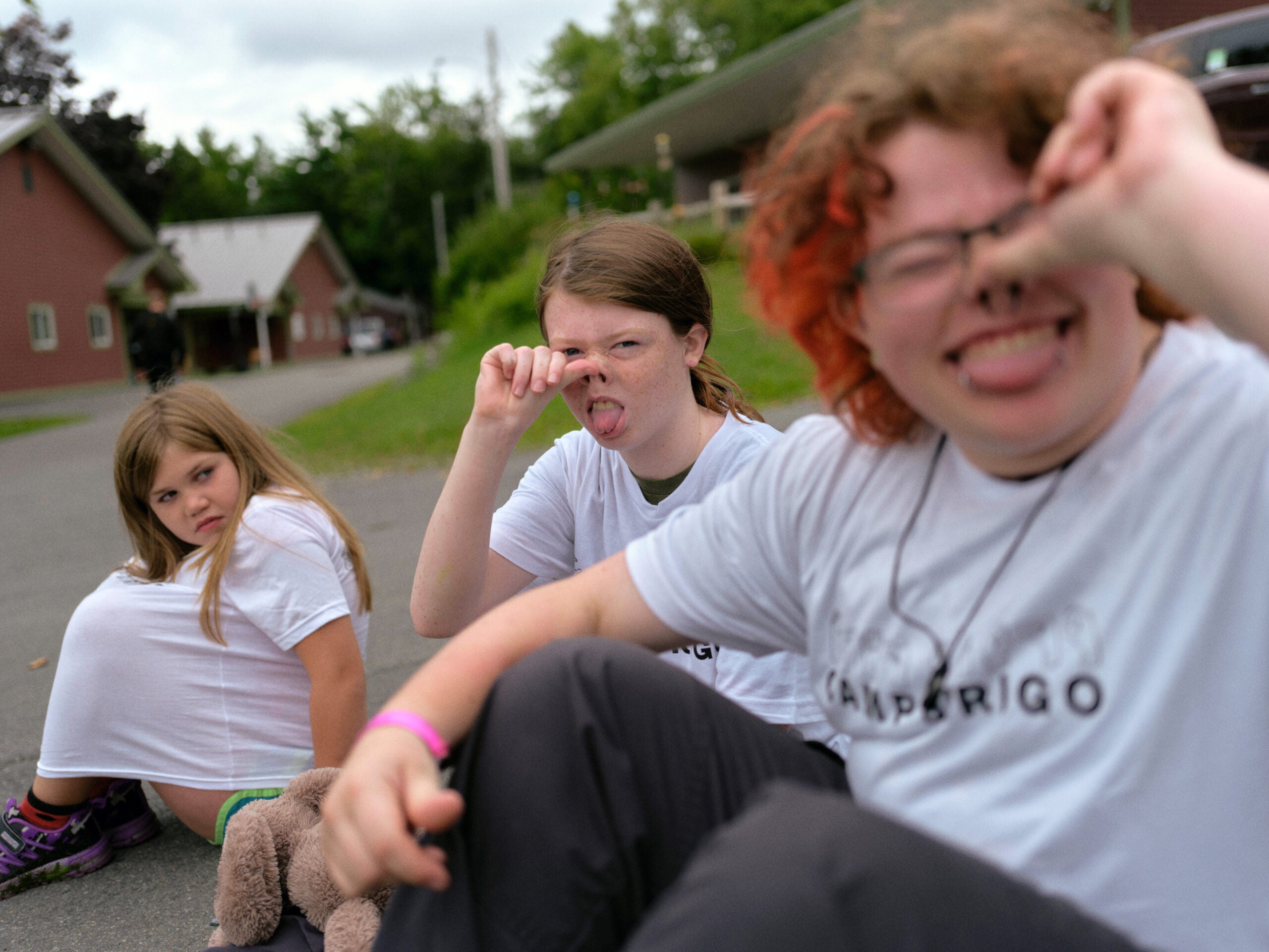 Campers goofing around during Pine Creek Camp's Dirigo Experience.