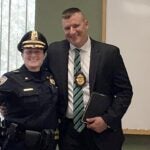 Matthew Farwell and Stoughton police Chief Donna McNamara from 2017. (Facebook)