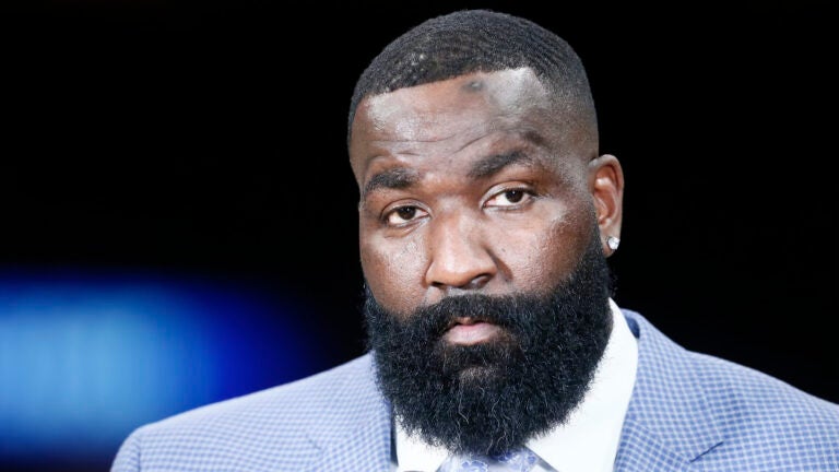 A close up shot of Kendrick Perkins on court before the LA Clippers game against the Los Angeles Lakers on December 25, 2019 at STAPLES Center in Los Angeles, California.