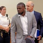 Patriots safety Jabrill Peppers leaves his arraignment at Quincy District Court after being arrested Saturday morning.
