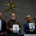 Monsignior Luis Herrera, Cardinal Sean Patrick O' Malley, jurist Maud de Boer-Buquicchio and clergy sex abuse survivor and victim's advocate Juan Carlos Cruz.