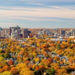 New Haven city downtown skyline cityscape of Connecticut, USA rental