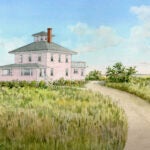A rendering of the restored Pink House on the Plum Island causeway in Newbury. Community advocates announced Friday that the house would be saved from demolition and restored after an anonymous donor pledged a donation of up to $1 million.