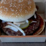 A McDonald's Quarter Pounder sandwich purchased, Wednesday, Oct. 23, 2024, in Chicago.