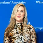 FILE - New York magazine's Washington correspondent Olivia Nuzzi poses for photographers as she arrives at the annual White House Correspondents' Association Dinner in Washington, April 29, 2023.