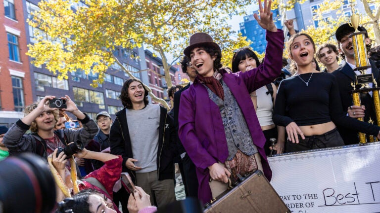 Actor Timothée Chalamet crashes his own look-alike contest after police shut down crowded event