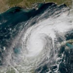 GeoColor satellite image taken at 12:15 p.m. EDT and provided by National Oceanic and Atmospheric Administration (NOAA) shows Hurricane Milton in the Gulf of Mexico, off the coast off Mexico’s Yucatan Peninsula Tuesday, Oct. 8, 2024.
