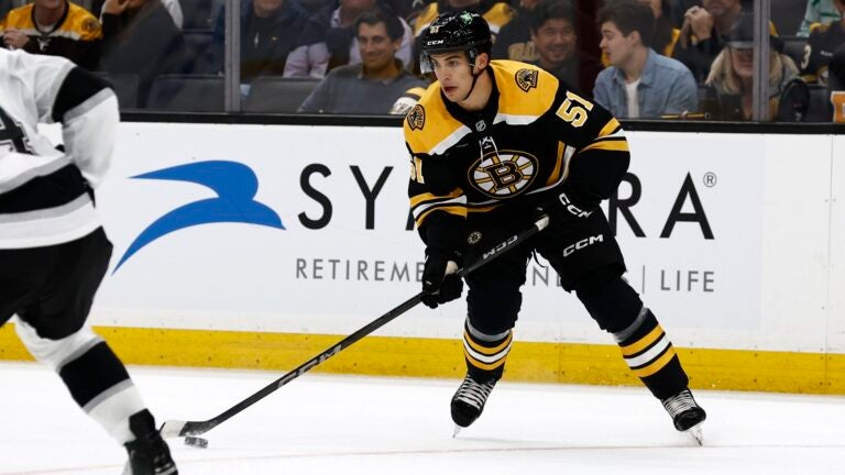 Matt Poitras recorded an assist in his first game back with the Bruins.