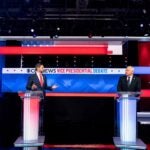 JD Vance and Tim Walz at the vice presidential debate in New York.