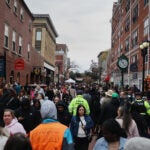 Costumes are seen prior to Halloween in downtown Salem, Mass., on Oct. 22, 2023.