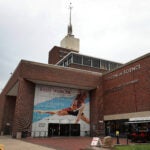 An exterior view of the Museum of Science.