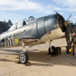 An SBD Dauntless dive bomber at the American Heritage Museum in Hudson, Dec. 29 2022.