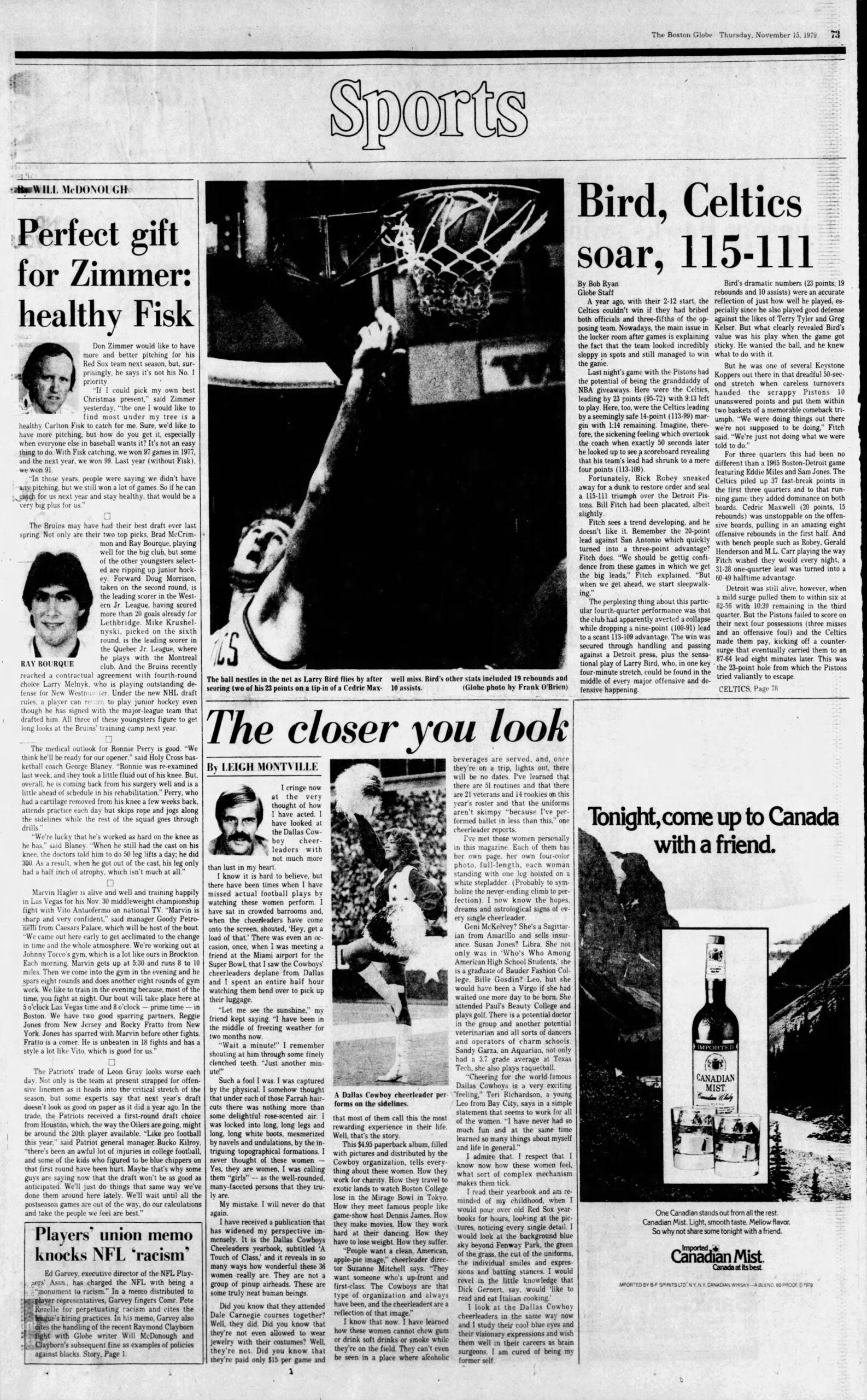 Larry Bird Celtics 1979 Boston Globe