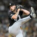 SAN DIEGO, CA - SEPTEMBER 20: Garrett Crochet #45 of the Chicago White Sox pitches during the second inning of a baseball game against the San Diego Padres on September 20, 2024 at Petco Park in San Diego, California.