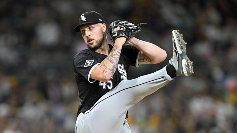 SAN DIEGO, CA - SEPTEMBER 20: Garrett Crochet #45 of the Chicago White Sox pitches during the second inning of a baseball game against the San Diego Padres on September 20, 2024 at Petco Park in San Diego, California.