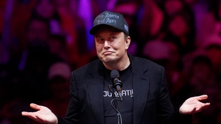 Elon Musk speaks before Republican presidential nominee former President Donald Trump at a campaign rally at Madison Square Garden, Sunday, Oct. 27, 2024, in New York.