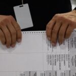 Philadelphia county board of elections staff processing ballots on Election Day at the ballot counting elections warehouse on the outskirts of Philadelphia, Nov. 5, 2024.