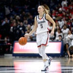 UConn guard Paige Bueckers in the second half of a game.