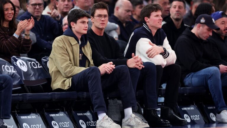 Watch: Tom Brady throws autographed football into Madison Square Garden crowd at Knicks game