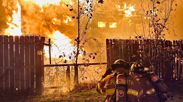 The wind brings blazing Plymouth fires close to homes