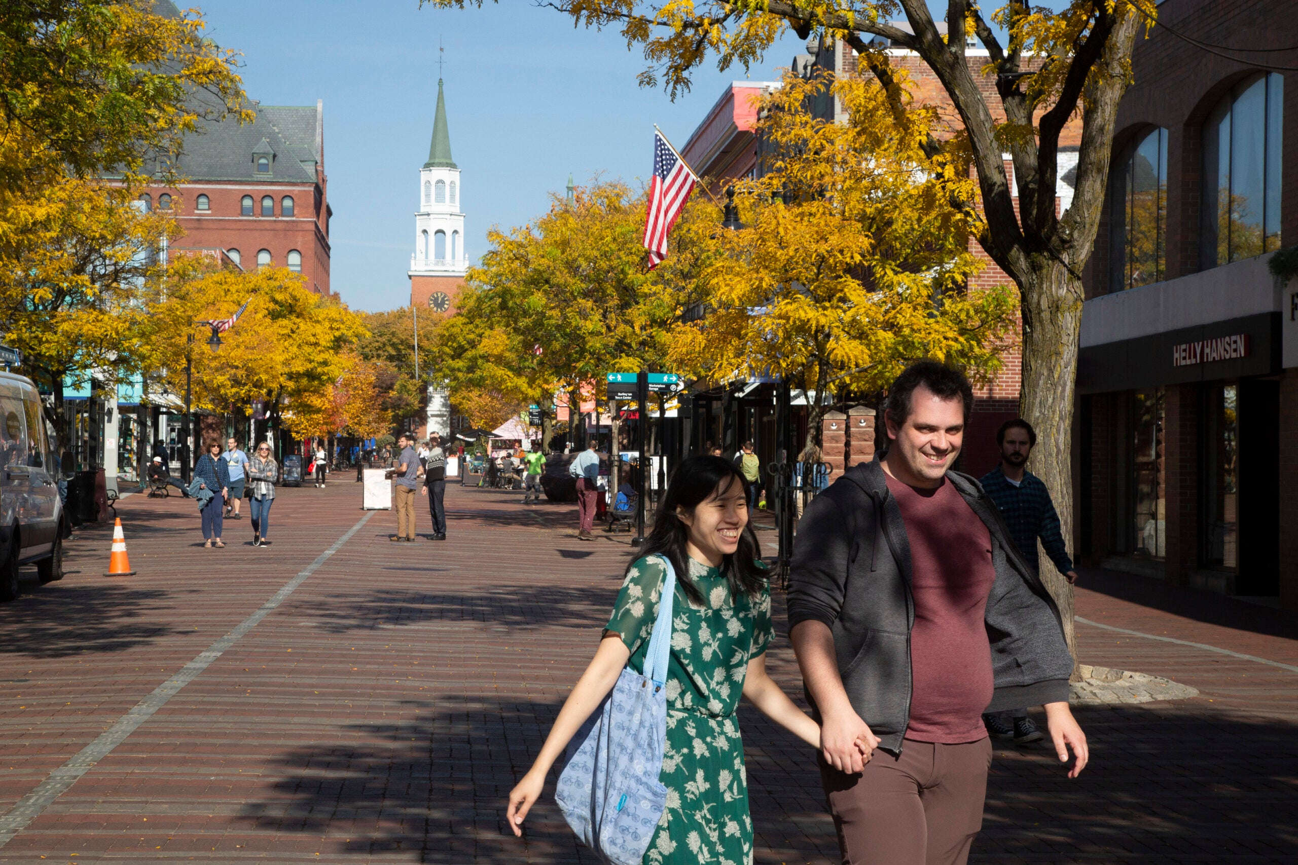 Church Street em Burlington, Vermont.