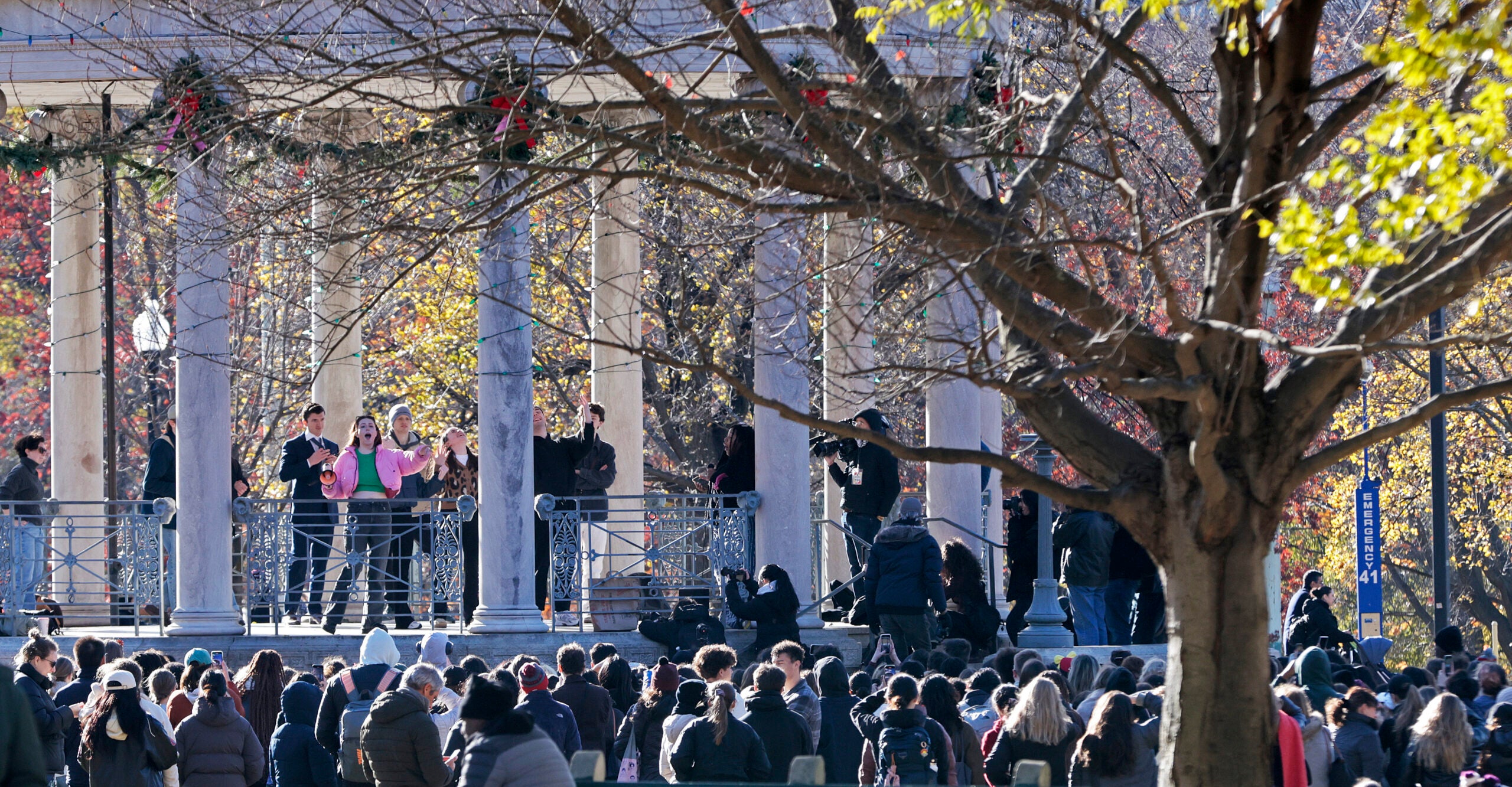 A Tom Holland look-alike contest is held at the Parkman Bandstand in Boston Common.