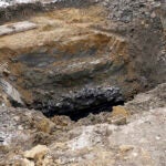 The sinkhole, where the remains of Elizabeth Pollard was found.