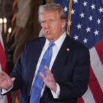 President-elect Donald Trump speaks during a news conference at Mar-a-Lago.