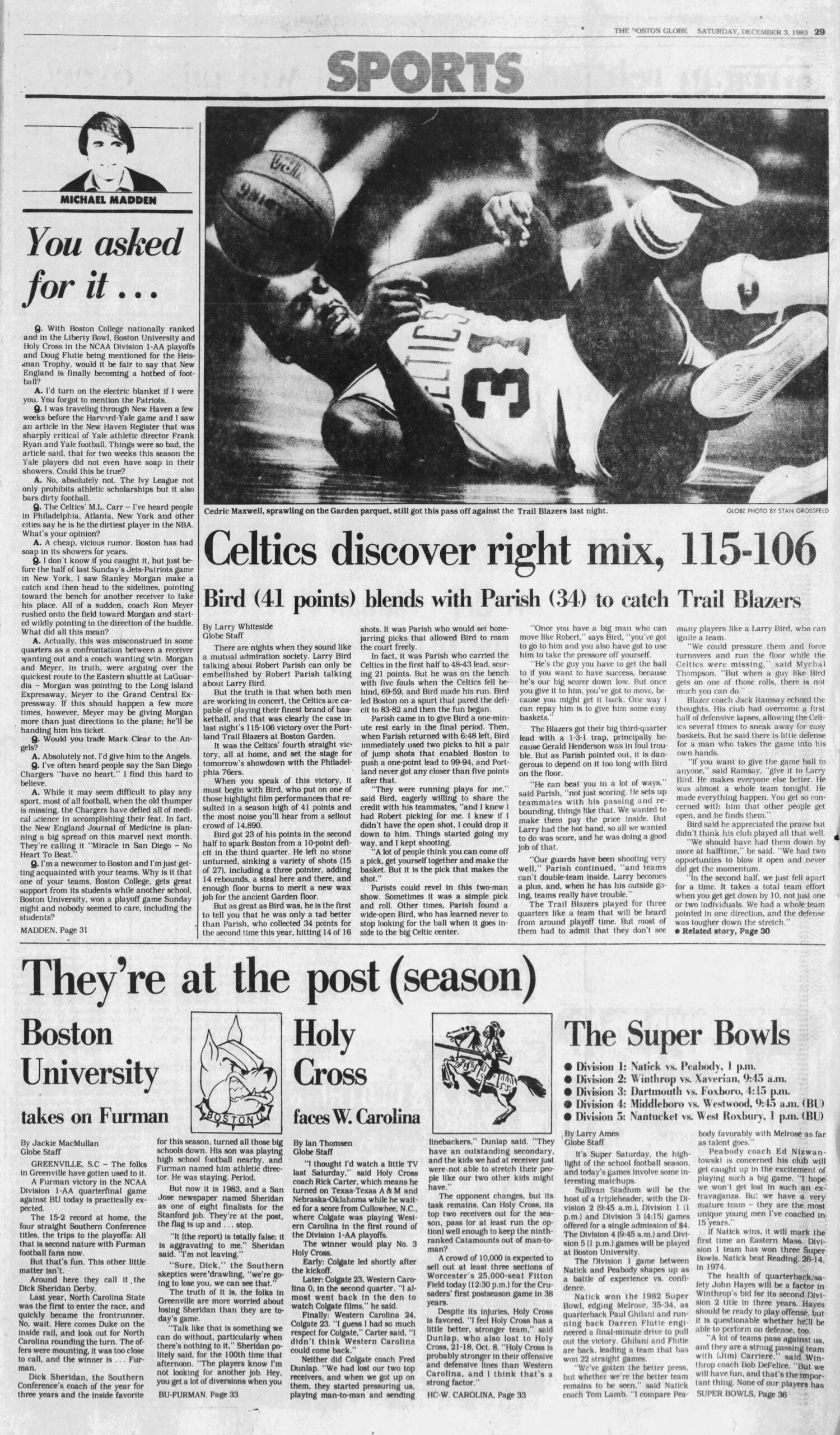 Celtics esportivos do Boston Globe de 1983