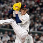 Roki Sasaki, of Japan, pitches during their Pool B game against the Czech Republic at the World Baseball Classic at the Tokyo Dome in Japan Saturday, March 11, 2023.